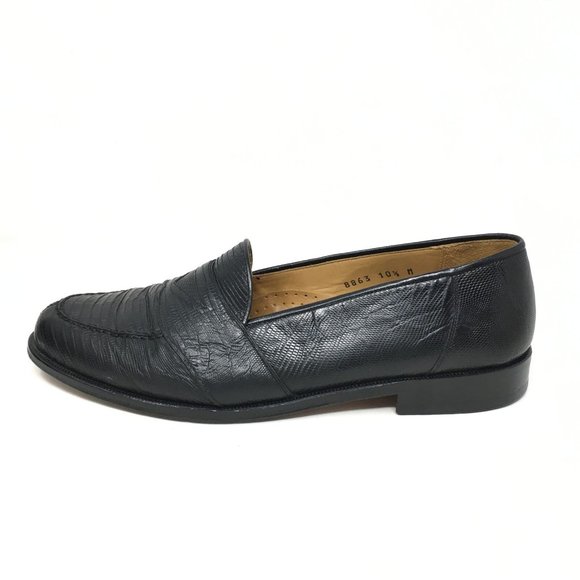 Men\'s Magnanni Penny Loafers Dress Shoes Size 10.5 Black Full Genuine Lizard main image 6